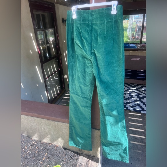 Avec Les Filles Geeen corduroy button flare, bellbottoms pants size 2 - Picture 2 of 4